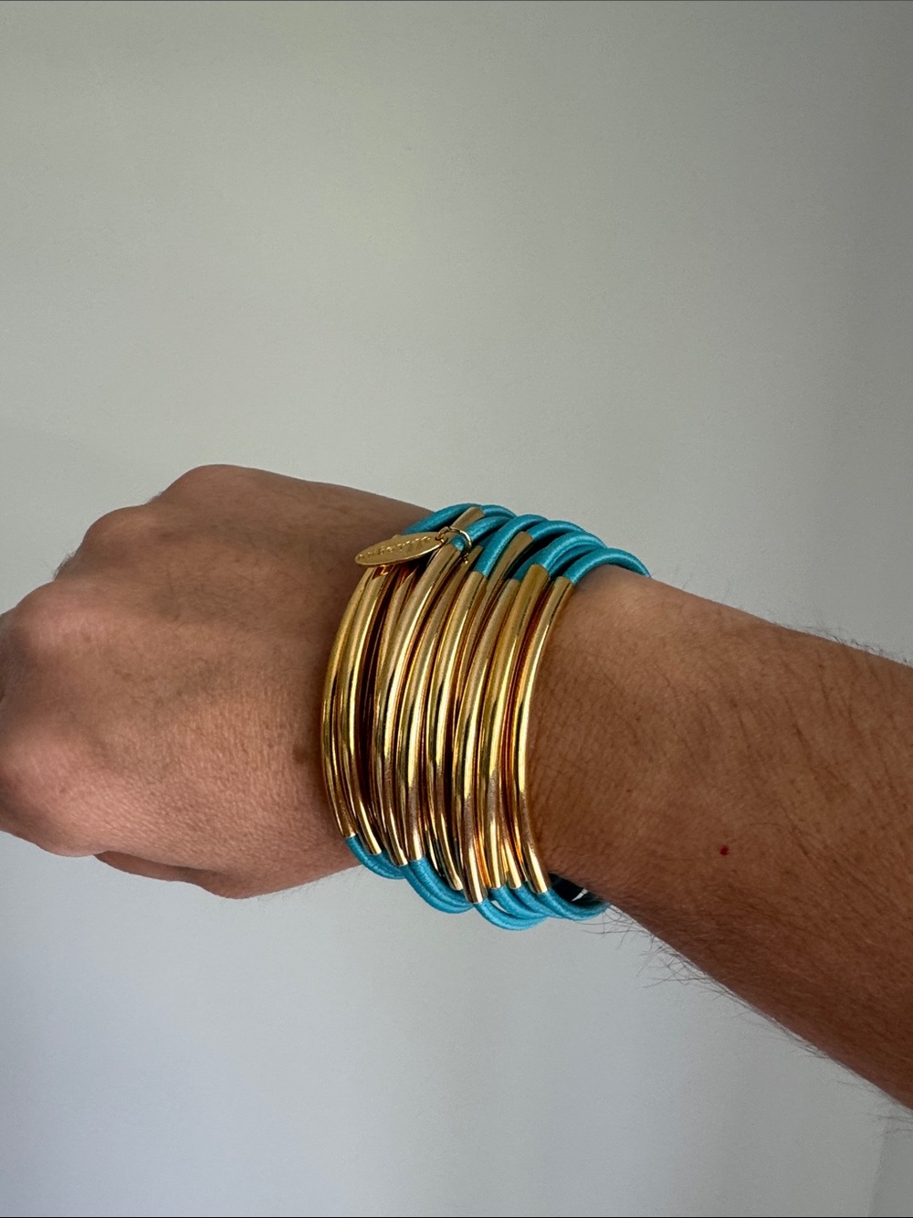 Gold and Turquoise Multi-Band Bracelet